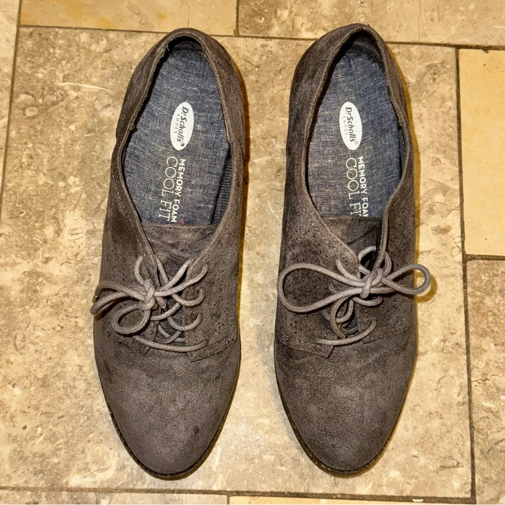 Dr. Scholl’s memory foam cool fit cheer lace up ankle bootie boots gray 8.5 - Picture 3 of 10